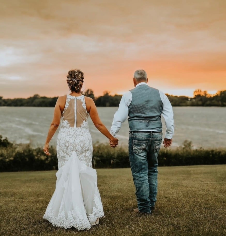 Sunset wedding portrait